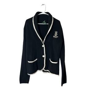 🏰 Lauren Ralph Lauren Crest Cotton Cardigan XL
